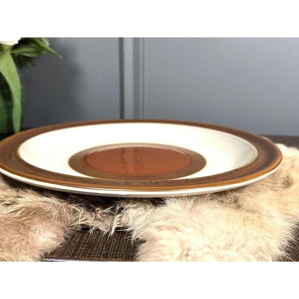 Denby Langley Potters Wheel Rust Red 1970s round chop plate‎ speckled Stoneware
